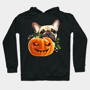 French bulldog and pumpkin, pumpkin,pumpkins,halloween,fall,spooky Hoodie